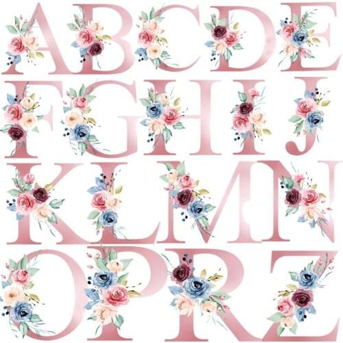 English Letter Transfers For Clothing Stickers For Washable T-shirt Flowers Thermal Diy Heat Transfer For Clothes Appliques