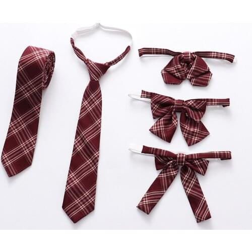 2019 Jk Bow Tie Striped Solid Uniform Collar Butterfly Cravat Japanese High School Girls Students Red Chic Free Of Tying A Knot