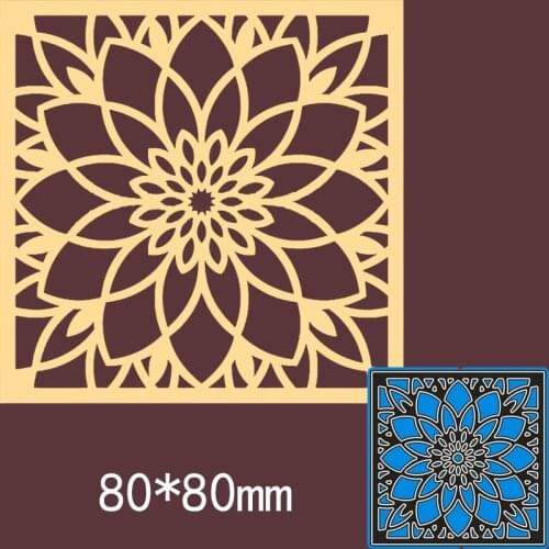 8*8 cm flower square New Metal Cutting Dies New Stencils for DIY Scrapbooking Paper Cards Craft Making Craft Decoration