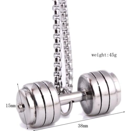 2021 High Quality Stainless steel dumbbell pendant necklace Crystal from Swarovskis Fit Men and Women For party