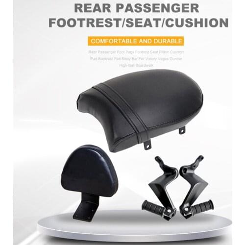 Rear Passenger Foot Pegs Footrest Seat Pillion Cushion Pad Backrest Pad Sissy Bar For Victory Vegas Gunner High-Ball Boardwalk