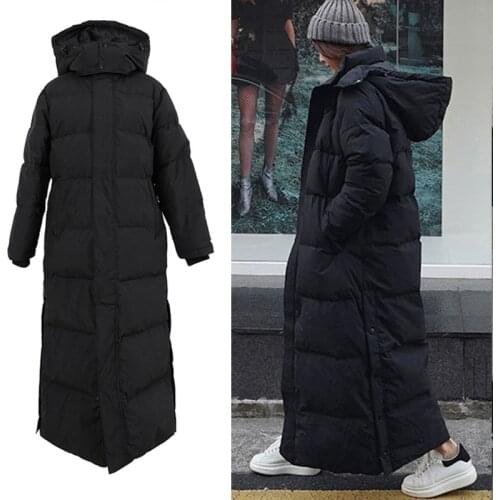 126cm Winter Thicker Warm X-long Fluffy 90% Down Coats Female Oversize Windproof Ankle Length Warm Duck Down Outerwear F225