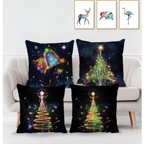Christmas Series Sofa Pillow Cover Balls Snowflake Pattern Linen Cushion Cover Christmas Gifts