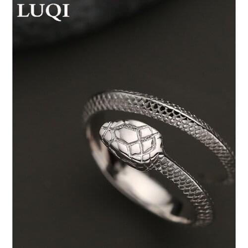 S925 silver vintage mamba snake shape personality open unisex ring TJ-106