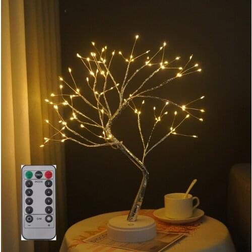 Creative Tree Lamp Pearl Night Light Remote Control Intelligence Lamp For Bedroom Dining Room Birthday Gift Christmas Decoration