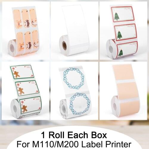 Phomemo Thermal Papel for M110/M200 Printer Home Office Labels Colorful Adhesive Paper Round Square Printable Sticker Paper