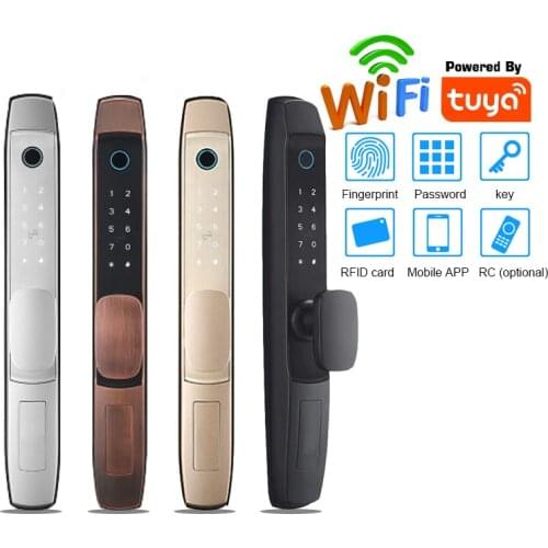 Smart Electronic Fingerprint Door Lock Biometric Lock Digital Smart Lock With WiFi TUYA APP Password IC Card Unlock