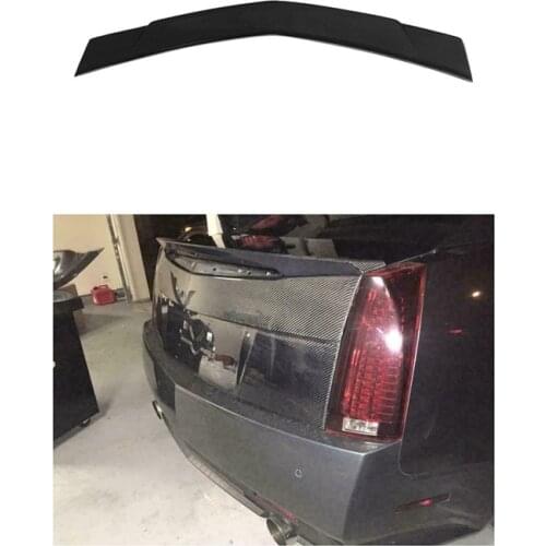 V GM Style Real Carbon Fiber Rear Trunk Wing Spoiler Visor Boot Top Lip Lid Retrofit For Cadillac CTS Sedan 2008-2013 09 10 12
