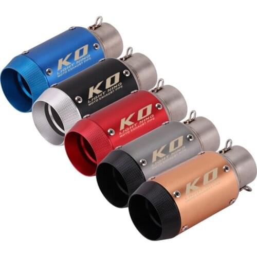 51mm Universal Motorcycle Exhaust Muffler Without DB Killer 174mm Stainless Steel Exhaust System For ATV Street Bike