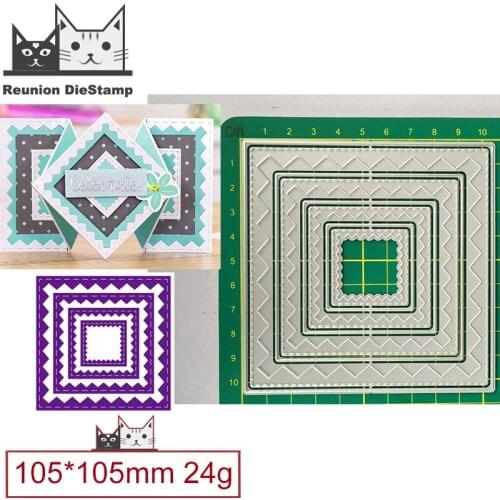 Cut Die Christmas Square Pattern Border Frame Metal Cutting Dies DIY Scrapbooking Steel Craft Die Cut Embossing Paper Cards