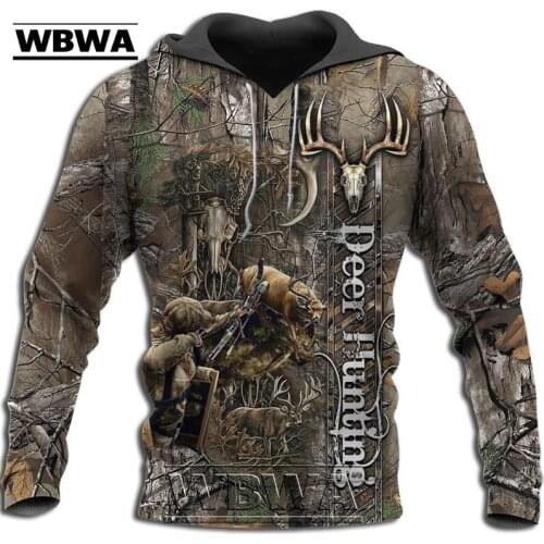 WBWA Bowhunting Deer Camo 3D All Over Printed Mens Hoodie Harajuku Fashion Sweatshirt Unisex Casual Pullover sudadera hombre