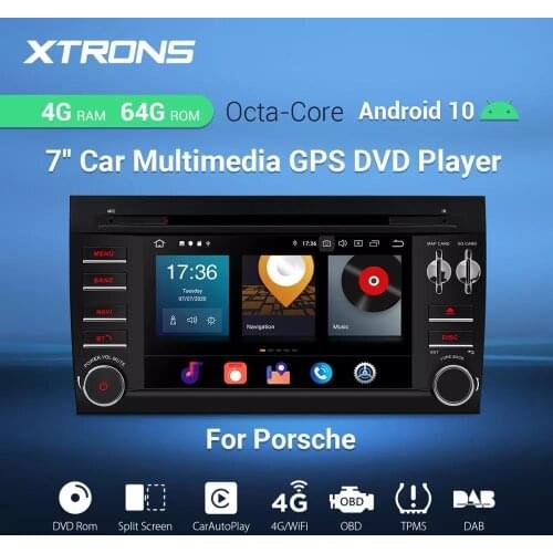 XTRONS Android 10.0 PX5 Octa Core 7'' Car DVD Player Radio GPS DVR OBD TPMS DVR for Porsche Cayenne S GTS Turbo Diesel 2003-2010