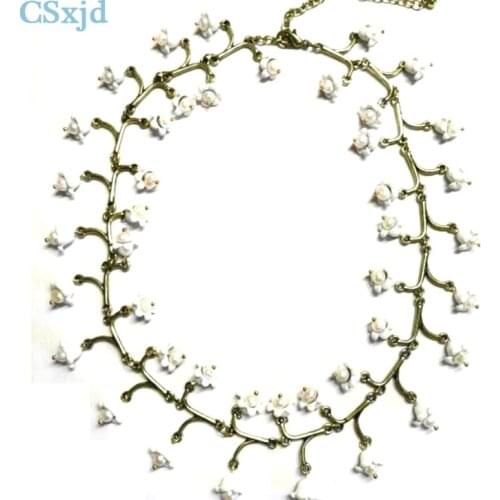 CSxjd Vintage necklace Natural Pearl lilies of the valley Women necklace jewelry bride Wedding accessories
