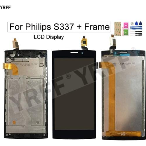 5.0'' LCD Screens For Philips S337 LCD Display Touch Screen Digitizer Assembly Panel Sensor Phone Repair Sets 100% Tested