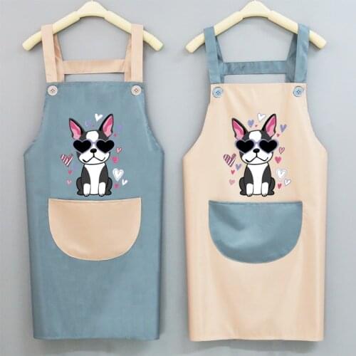 1Pcs Kitchen Wipeable Waterproof Oil-Proof Cartoon Wreath Rabbit Kitchen Nail Shop Apron for Women Baking Accessories 2021 New