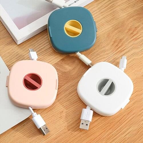 Home Storage Storage Box For Charging Data Line Rotatable Wire Organizer Cable Winder Portable Phone Holder 1Pc