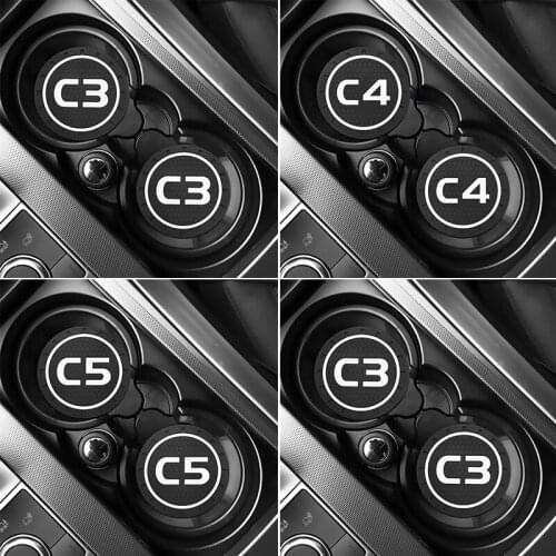 2pcs Car Auto Water Cup Slot Non-Slip Mat Accessories For Citroen C3 C3-XR C4 C5 Accessories Car Styling