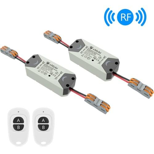 EMylo Wireless Light Switch RF Switch AC 90V-250V 1ch 433mhz Remote Control Switch RF Relay Module Smart Home Appliance 2pcs