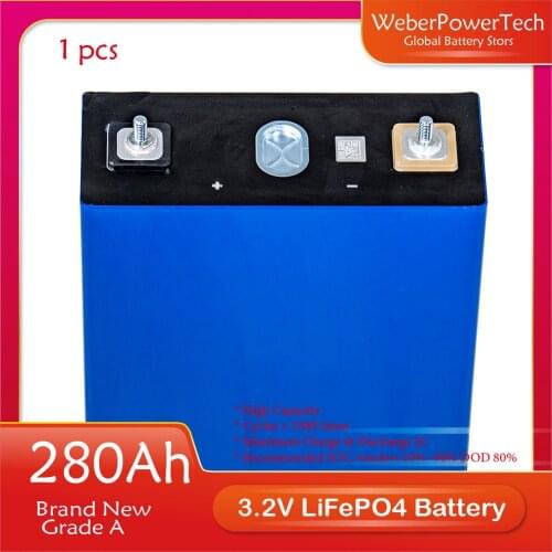 1pcs 3.2V 200 Ah 280Ah Lifepo4 Battery Pack Lithium Iron Phosphate Battery Power Solar Cell Electric Car Lifepo4 Battery Charger