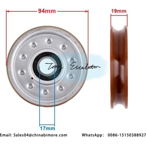 Selcom Elevator accessories hall door rope wheel landing wire rope wheel amd door pulley upper wheel roller 94*19*6203 A B C
