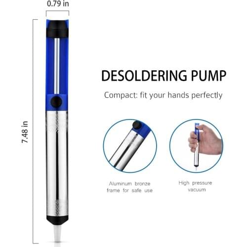Aluminum Metal Desoldering Pump Suction Tin Gun Soldering Sucker Pen Removal Vacuum Soldering Iron Desolder Hand Welding Tools