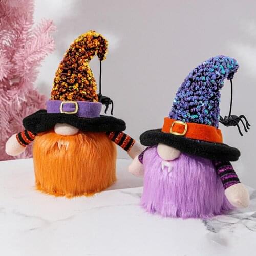 Halloween Faceless Gnome Luminous Faceless Wear-resistant Doll Cute Fabric Glowing Halloween Gnome Desktop Ornament for Gifts