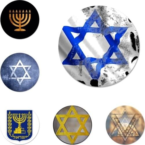 Emblem star of david menorah Icons Pins Badge Decoration Brooches Metal Badges For Clothes Backpack Decoration