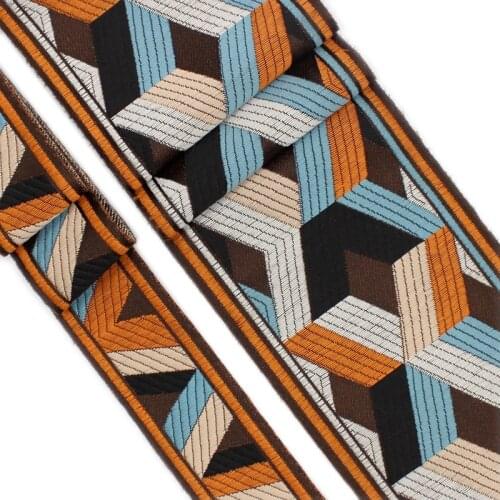 1meter Ethnic Clothing Webbing HomeTextile Garment Sewing Material National Ribbon Geometric pattern DIY curtain sofa decoration