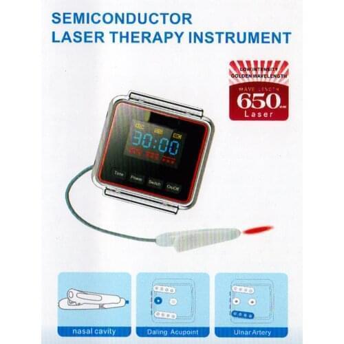 Cold Laser Acupuncture Allergic Rhinitis Therapy Red Light Laser Watch Body Pain Relief Diabetes Blood Sugar Treatment