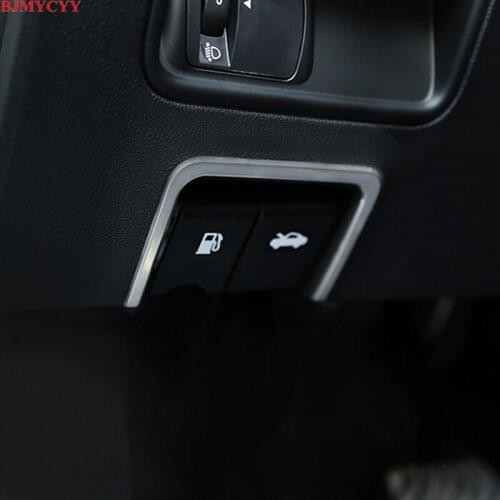 BJMYCYY Automobile fuel tank cover switch button stainless steel decorative frame For Renault Koleos 2017 2018 Accessories