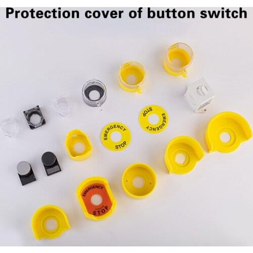 Button switch protection cover round Stop emergency button protection cover transparent dust cap warning ring button accessories