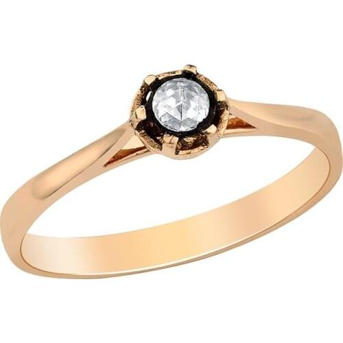 14K Gold Natural Diamond Solitaire Ring EY3451-3