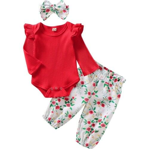 3PCS Outfits Set Girl Clothes Set Baby Girls Long Sleeve Romper Infant Tops Toddler Sweater+Pants/Leggings