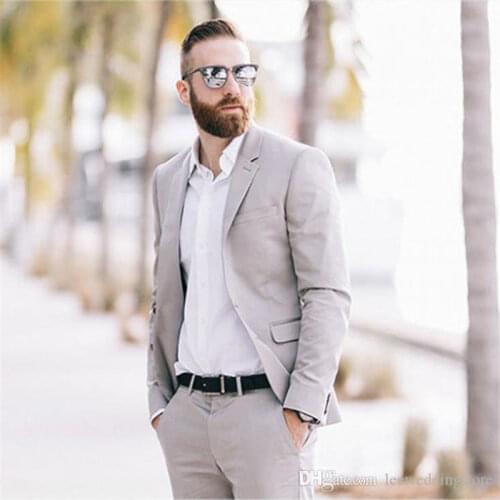 Tailor Made Men Suits Spring Summer Custom Wedding Suits For Man Groom Prom Beach Tuxedos Blazer Jacket Men 2 Pieces Terno