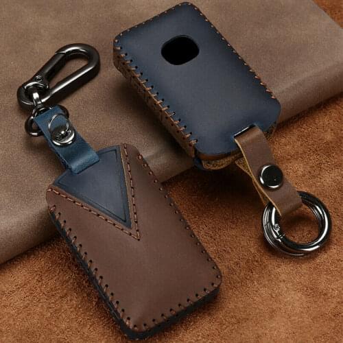 Retro Leather Remote Key Case Cover Holder For Mazda 3 6 CX-9 CX-5 CX-30 2020 Alexa 3 Button Protection Holder Buckle key cover