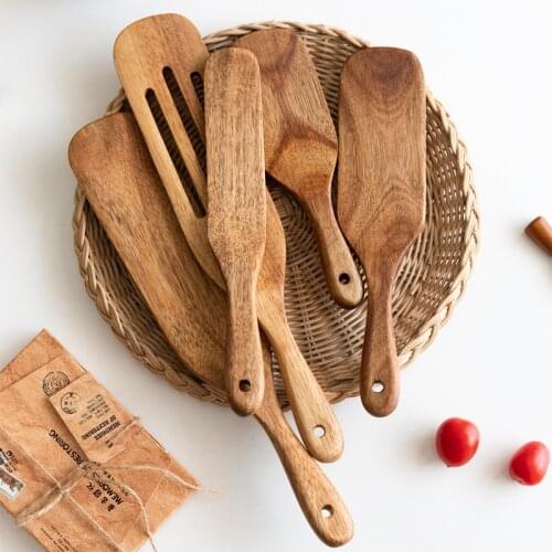 Kitchen wood Shovel Turner Spatula Rice Spoon Long Wooden Turner Pancakes Pizza Shovel Paddle Serving Spoon Cooking Utensils
