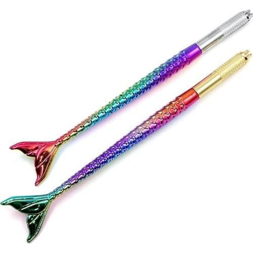 Easy to Use Gold Silver 10pcs Mermaid Manual Pen Machine Permanent Makeup Hand 3D Microblading Eyebrow Tool Tattoo Supply