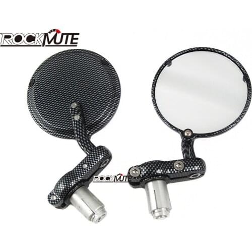 Motorcycle Cafe Racer Round Rear View Side Rearview Mirrors For Yamaha Honda Suzuki Kawasaki Triumph 7/8" 22mm Handlebar Bar End