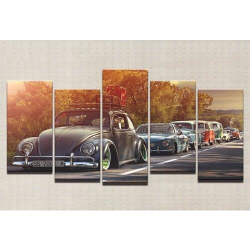 5pcs DIY 5D Diamond Painting car Cross Stitch Full diamond Embroidery 5D Diamond Mosaic Home Decor Retro car Sunset art