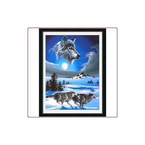 Top Quality hot selling beautiful counted cross stitch kit wolf wolves moon night howl