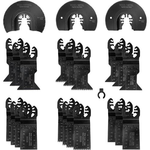 WORKPRO 23PC Multi Oscillating Saw Blades Set for Wood Plastics MetalSaw Blades with Quick Release Design