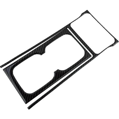 2Pcs Black Console Water Cup Holder Panel Trim Cover Sticker Carbon Fiber Fit For Honda Civic 8th 2006 2007 2008 2009 2010 2011