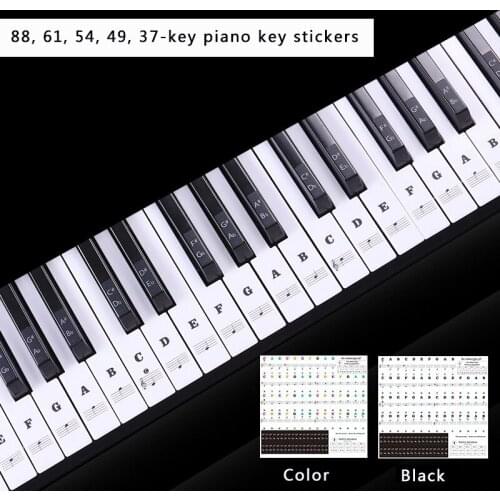 Piano Sticker Transparent Piano Keyboard PVC Sticker 54/6188 Key Piano Stave Electronic Keyboard Note Sticker new