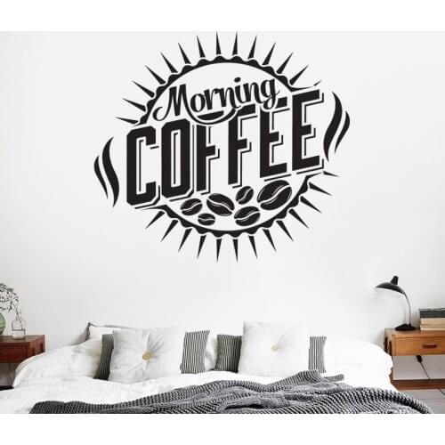 Coffee Shop Sticker Milk tea Decal Cafe Cup Poster Vinyl Art Wall Decor Mural Decoration Break Bread Coffee Glass Decals