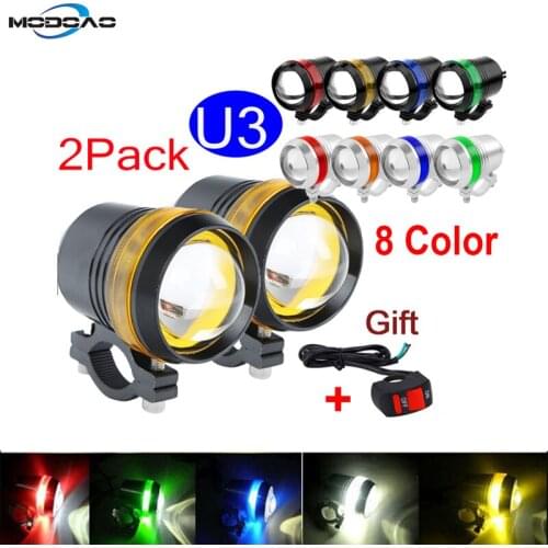Motorcycle Headlight Waterproof Headlamp U3 Super Bright Motor Headlights Spot Light For Bike Bicyle Headlight Universal LIght