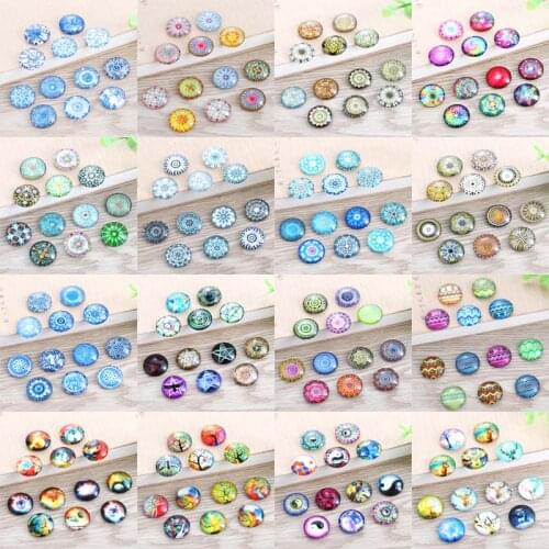 New Hot Sale 12mm 16mm 18mm 20mm 25mm Mixed Style Handmade Photo Glass Cabochons Tree of Life Flatback Photo Base Accessories