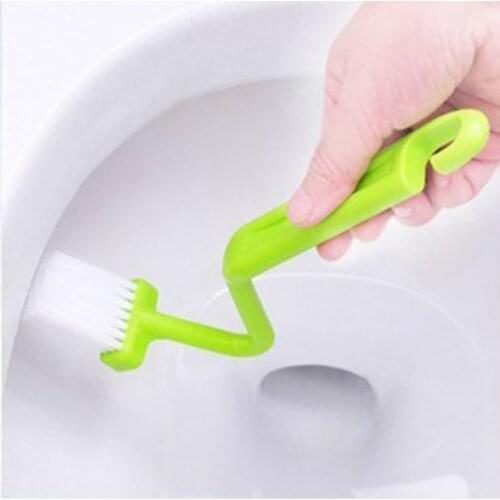 New Convenient Corners Curved Professional Toilet Brush Portable Bathroom Cleaning Brush Window Gap Cleaner Accessories