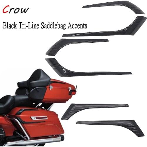 New Motorcycle Tri-Line Saddlebag Accents Tour-Pak Accents Black FOR HARLEY Electra Road Street Glides Road Kings 2014-2020