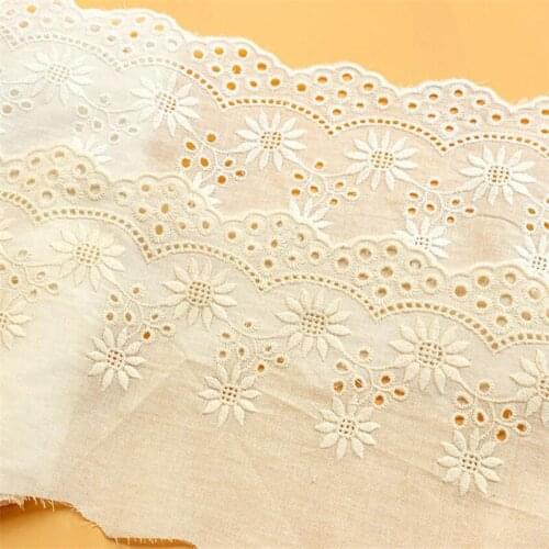 New Product Hollow Sunflower Cotton Embroidery Childrens Clothing Apparel Accessories Lace Fabric width 14cm