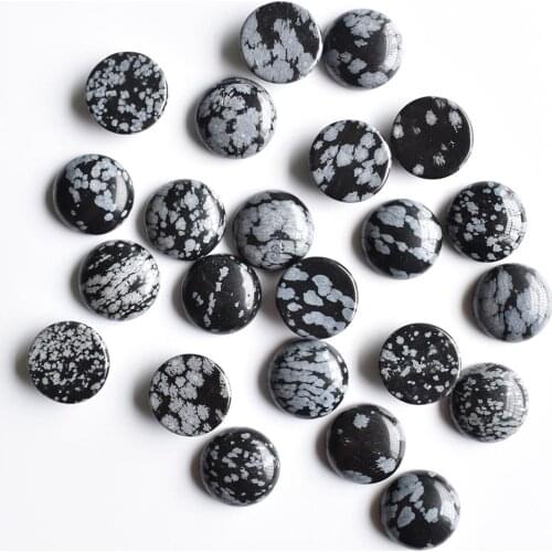 Wholesale30pcs/lot 2020new fashion natural Black snowflake round shape CABOCHON beads 16mm for jewelry making free shipping